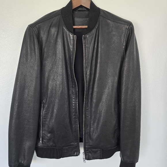 All Saints Other - Allsaints Niko bomber black leather jacket size Large All Saints